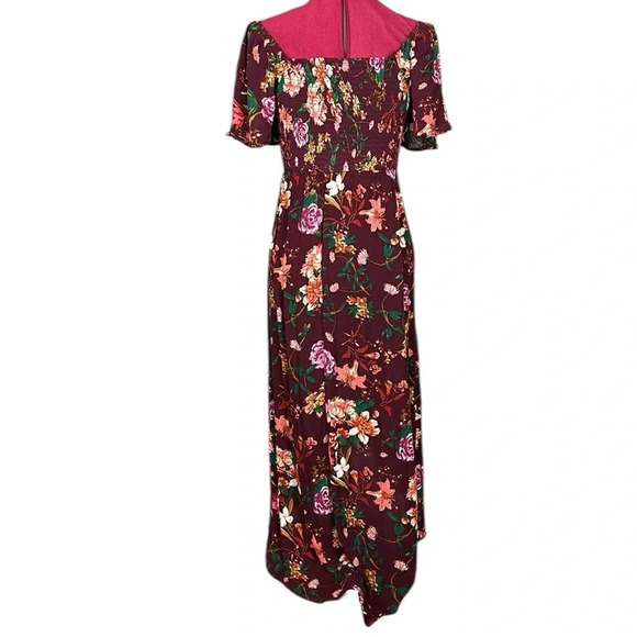 NWT Warehouse One high low bottom, crinkle rayon flutter sleeve dress - Picture 5 of 9